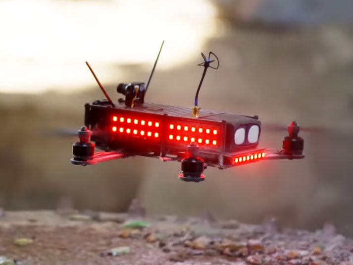A Drone Racing League drone takes flight