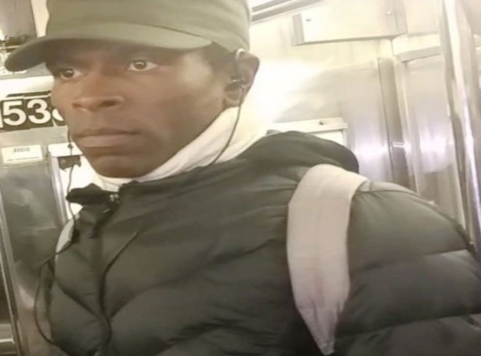 The victim says a two-foot long machete was in this man's bag on the subway
