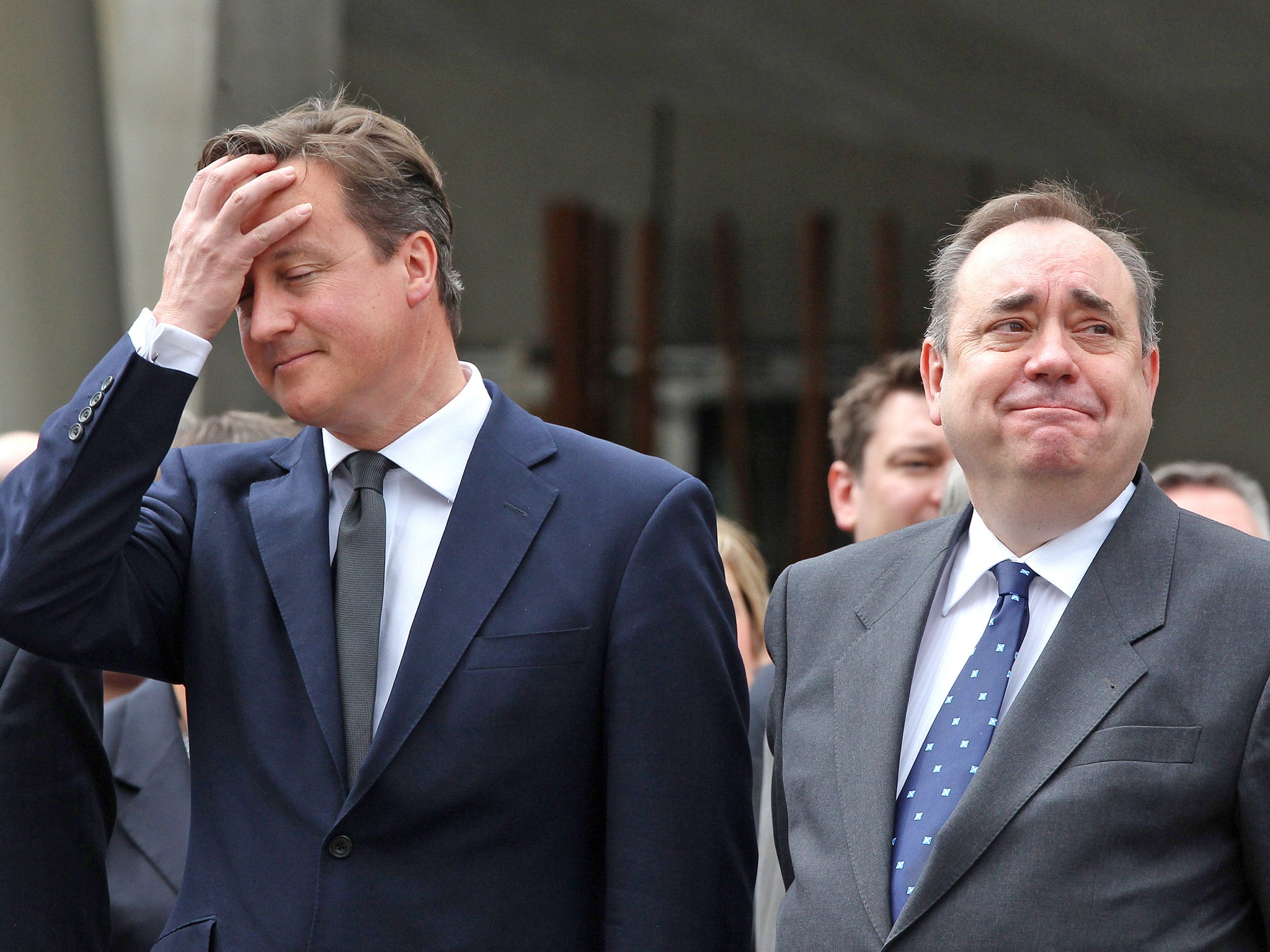 &#13;
Alex Salmond, right, believes the Prime Minister was trying to deflect attention away from the Government's dealings with Google (Getty)&#13;