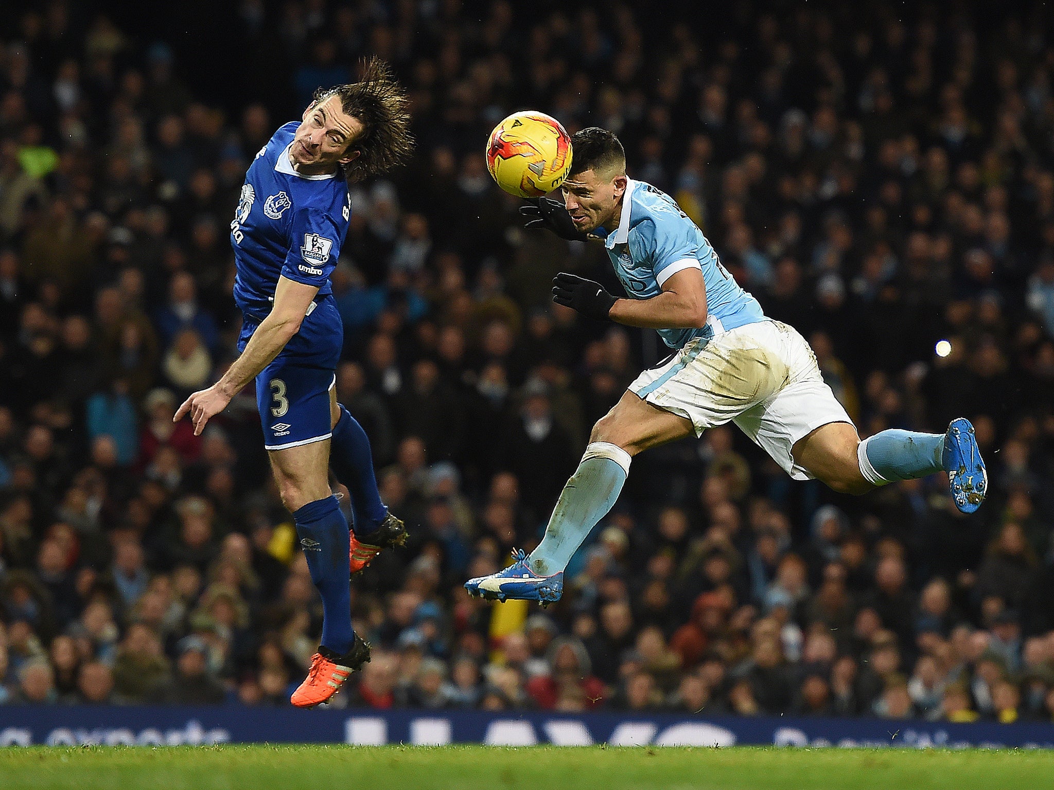 Sergio Aguero heads City in front