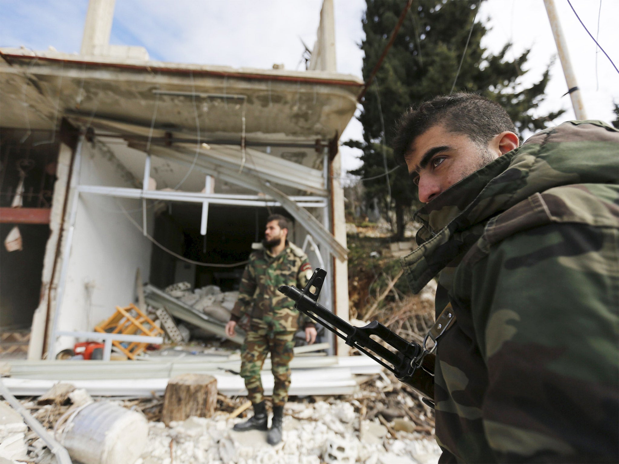 Syrian government forces in Rabia on Wednesday