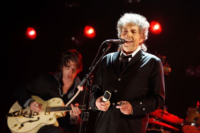 Musician Bob Dylan onstage during the Critics' Choice Movie Awards in Los Angeles