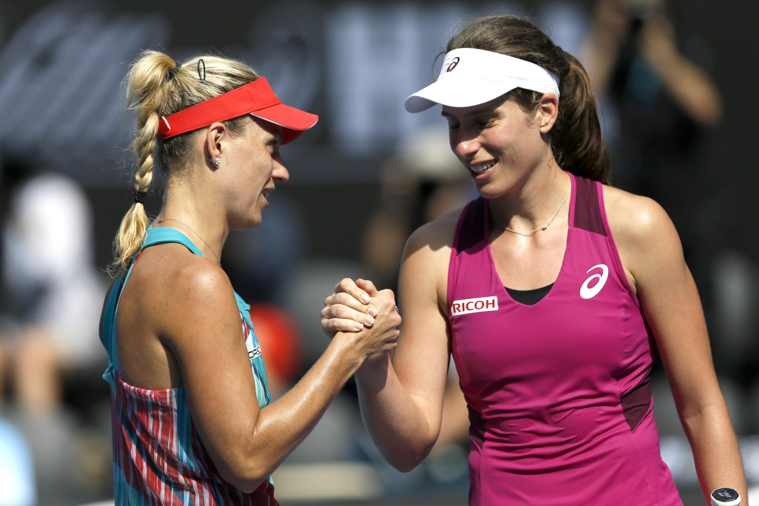 Angelique Kerber beat Johanna Konta 7-5, 6-2