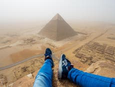 Video shows tourist illegally climb Great Pyramid of Giza in Egypt