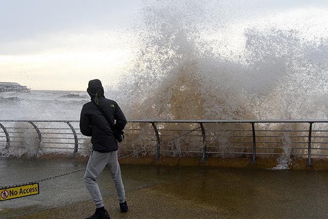 Storm Frank brought heavy winds and produced waves on Blackpool seafront in December