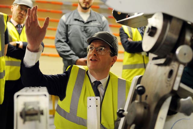 George Osborne on a visit to the Airbus factory in Filton, Bristol on Thursday January 28