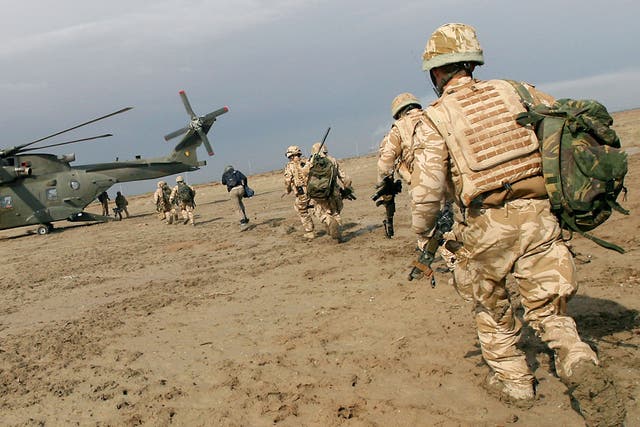 British soldiers being extracted by helicopter from Basra, Iraq. In a letter to the PM, seven human rights organisations warned him not to interfere in the process of investigating allegations against British troops