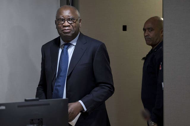 Laurent Gbagbo arrives at the International Criminal Court