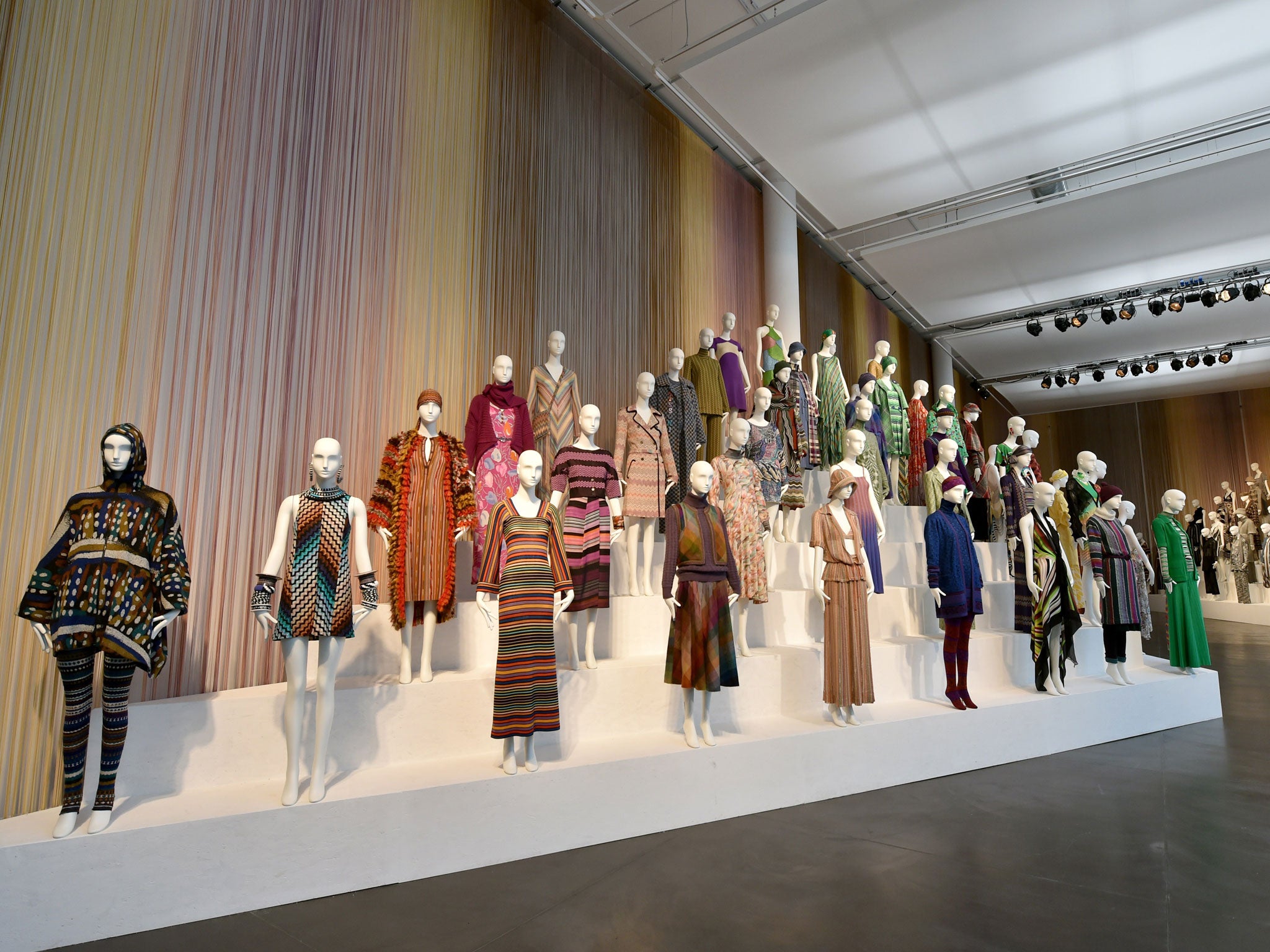 Gallarate's modern-art gallery features an exhibition dedicated to the Missoni oeuvre, with an army of mannequins draped in the brand's distinctive, colourfully zigzagged fabrics