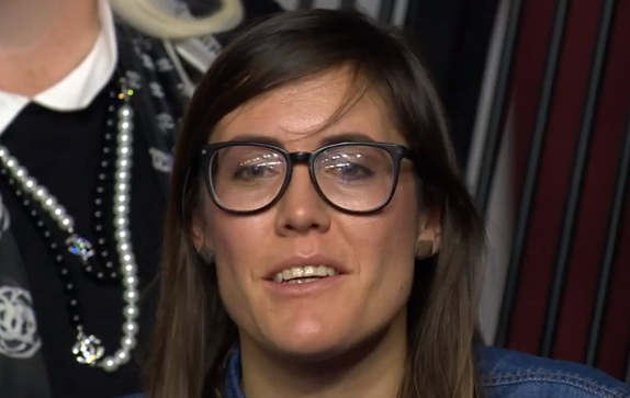 A Question Time audience member discussing wearing pyjamas