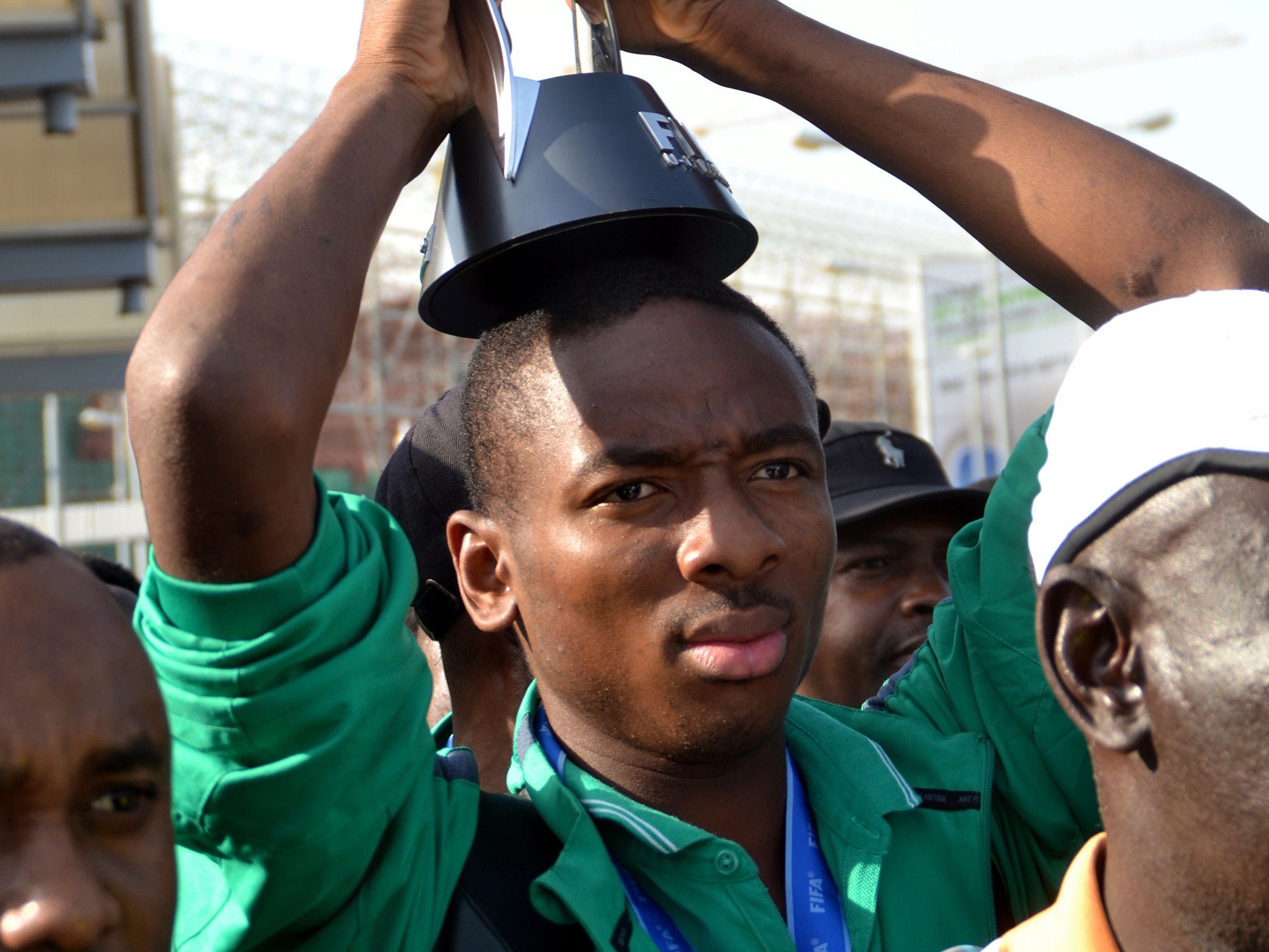 Kelechi Nwakali lifts the Fifa Under-17 World Cup trophy