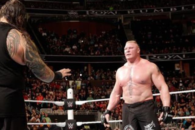 Brock Lesnar stares down Bray Wyatt