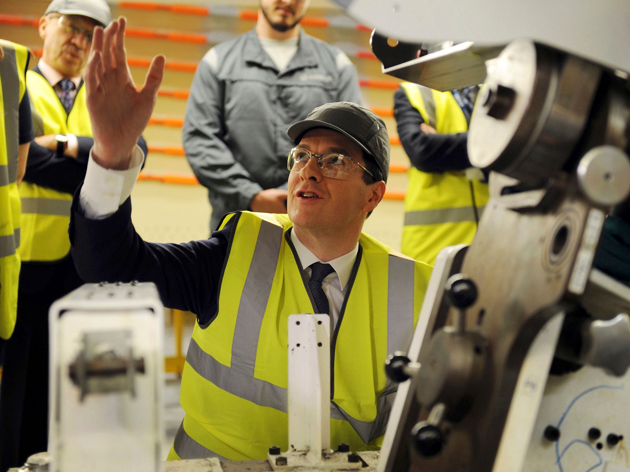 George Osborne visits the Airbus factory in Filton, Bristol, Britain