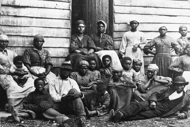 Escaped slaves - who were emancipated when they reached the North - in the mid-1860s in Freedman's Village, Virginia