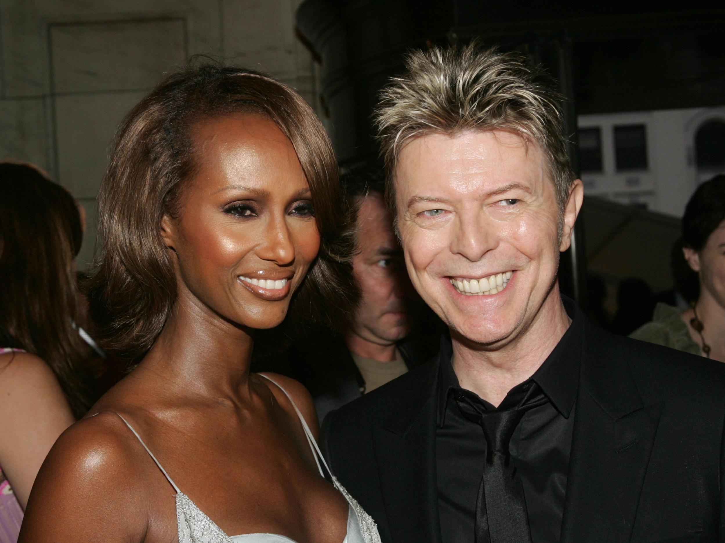 Model Iman and her husband David Bowie in 2005