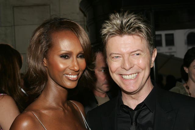 Model Iman and her husband David Bowie in 2005