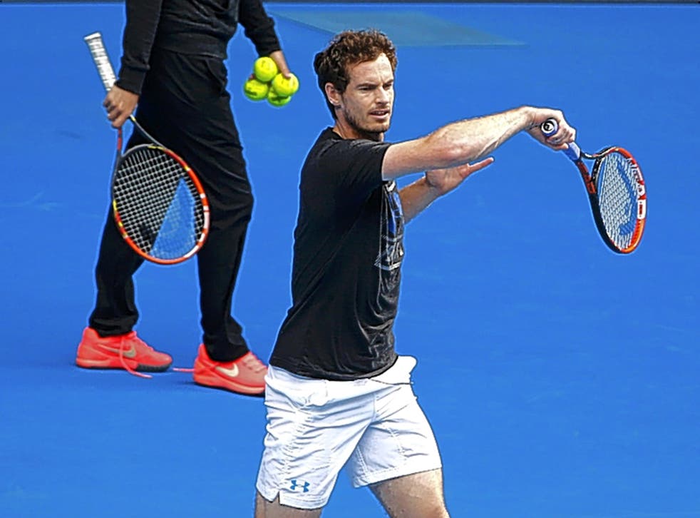 Andy Murray prepares for Sunday's final against Novak Djokovic