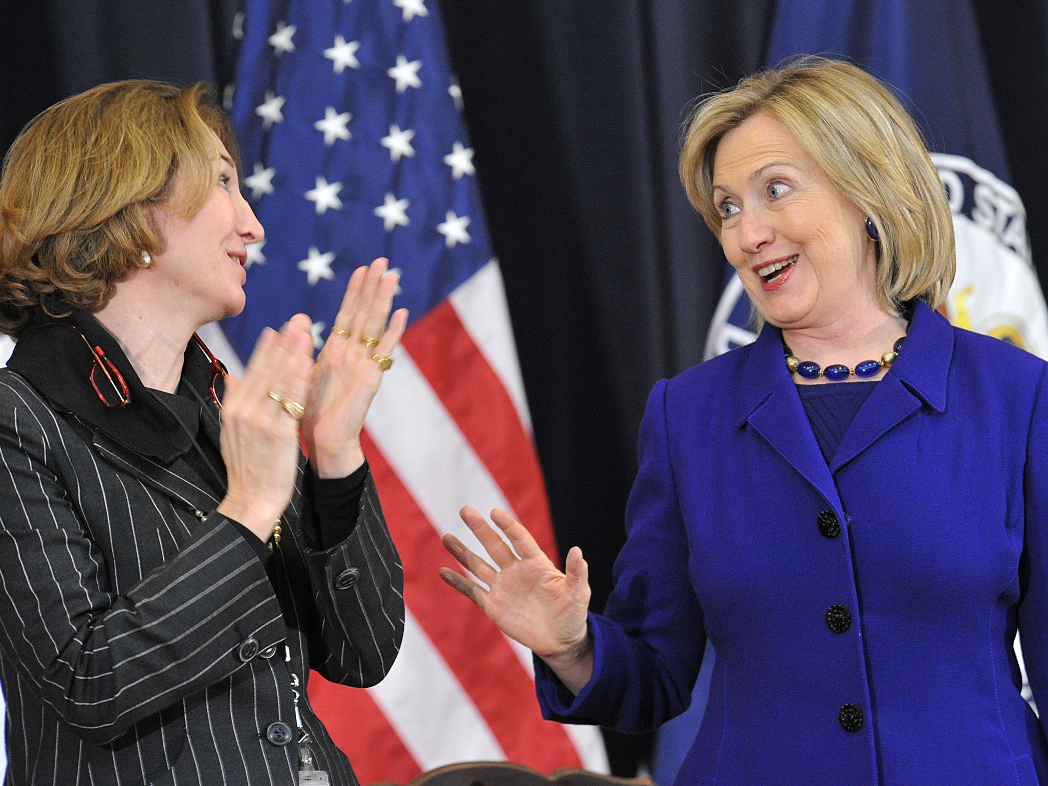 Anne-Marie Slaughter with Hillary Clinton in 2010, when she was the then Secretary of State's Director of Policy Planning