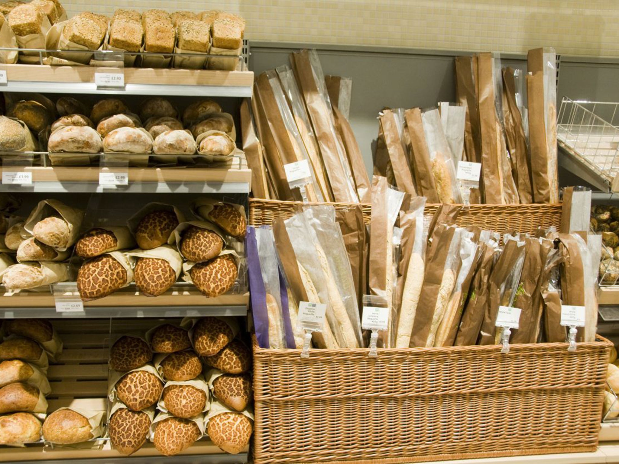 A supermarket range of breads