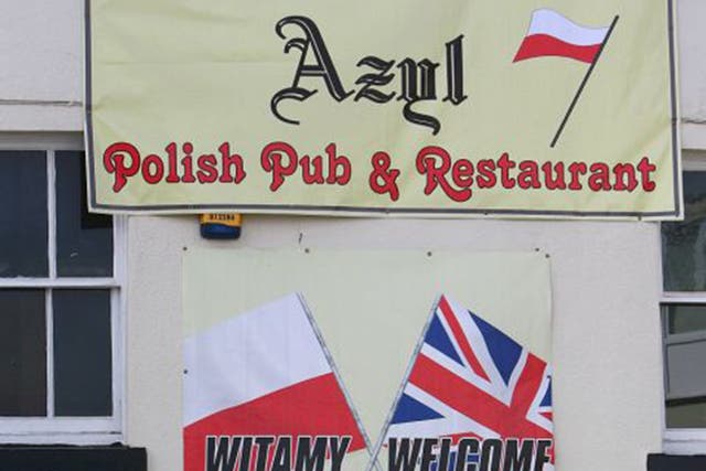 A Polish pub in Crewe, which has one of Britain’s biggest Polish communities