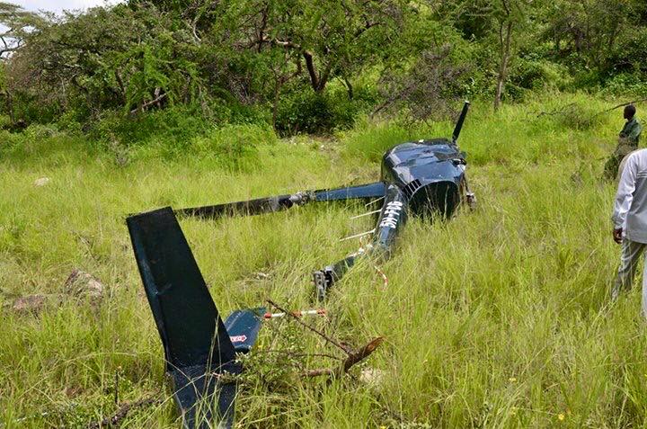 The downed helicopter Mr Gower was flying on an anti poaching mission