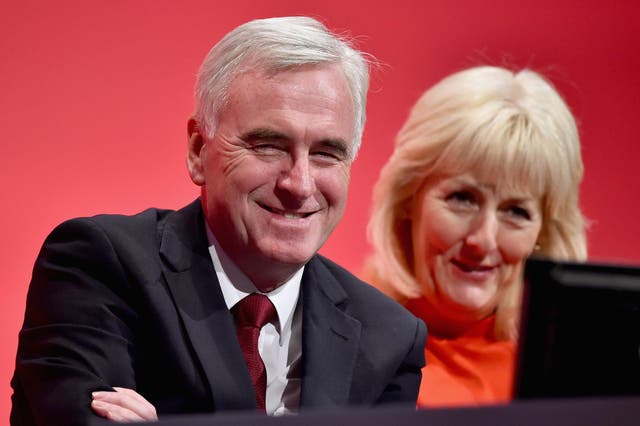 John McDonnell on stage at the Labour conference in Brighton in September 2015