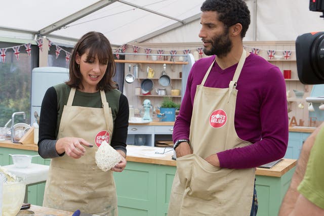 Samantha Cameron and David James on The Great Sport Relief Bake Off 2016