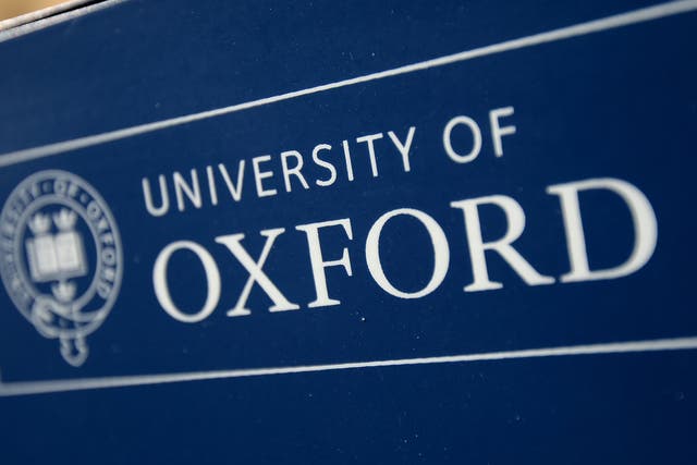 A sign for the University of Oxford, which is one of five of Britain's top universities which have been named and shamed over the number of animals tested in their laboratories