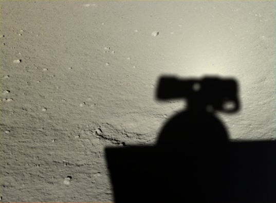 A photo Yutu took of its own shadow on 12 January 2014 (Pic: Chinese Academy of Sciences/China National Space Administration/The Science and Application Center for Moon and Deepspace Exploration)