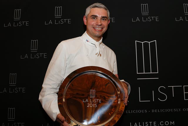 Benoit Violier, chef of the Restaurant de l'Hôtel de Ville, poses for a photo after been awarded First restaurant of La Liste Award in Paris