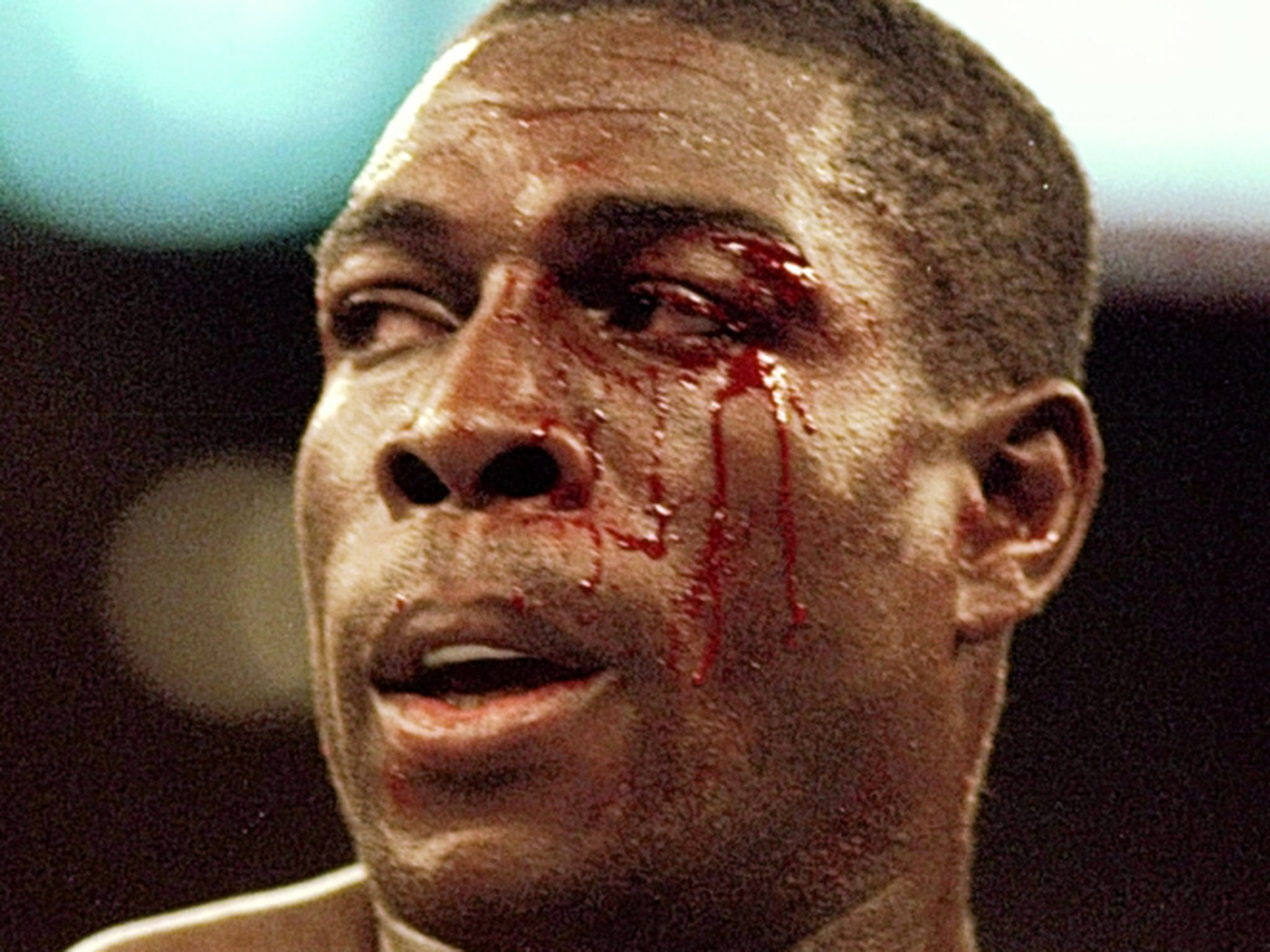 Frank Bruno after his last fight against Mike Tyson in 1996