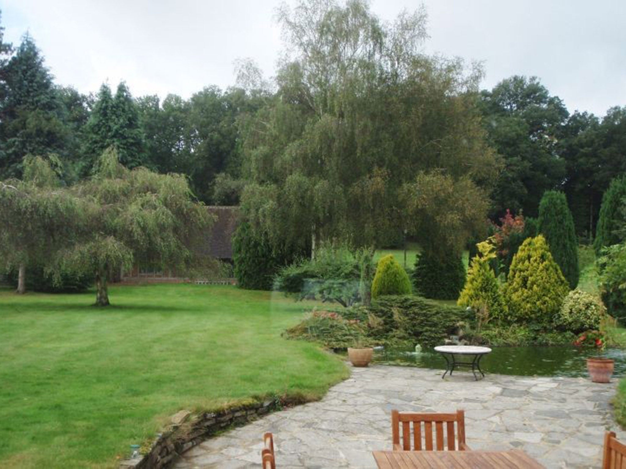 The garden of one of Walewski's homes