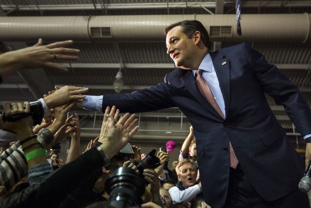 US Republican presidential candidate Ted Cruz greets supporters after winning Iowa's much coveted caucus.