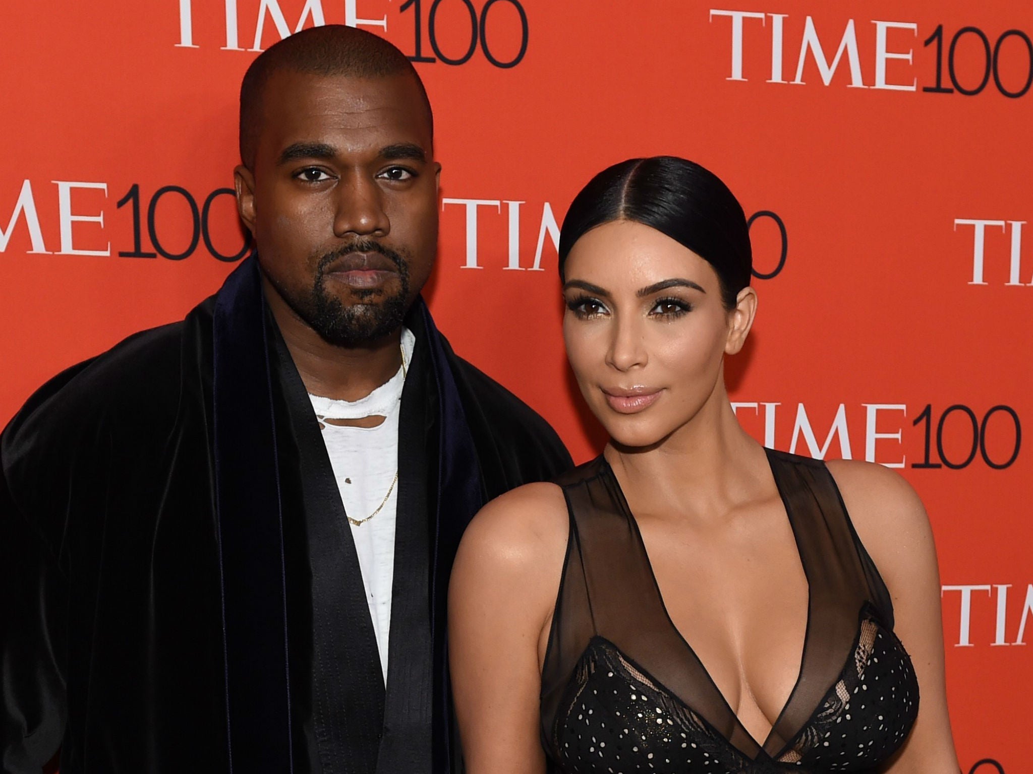 West and Kardashian at the TIME 100 gala in 2015