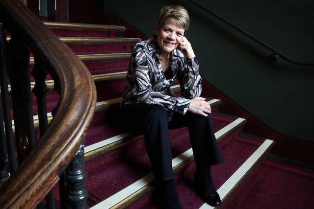 Proud step: Marin Alsop relaxes at the Royal Albert Hall in August 2013
