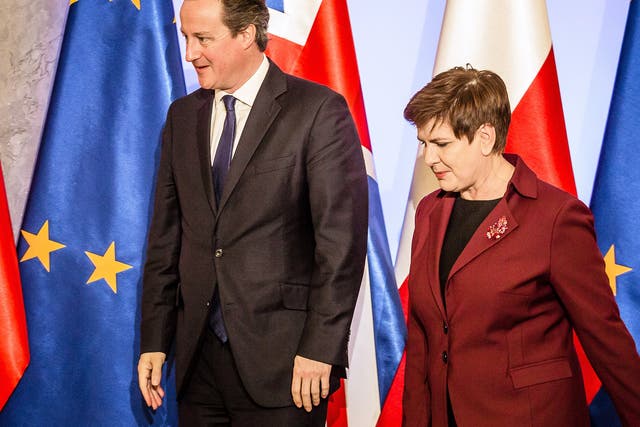 The Prime Minister with his Polish counterpart, Beata Szydlo, in December