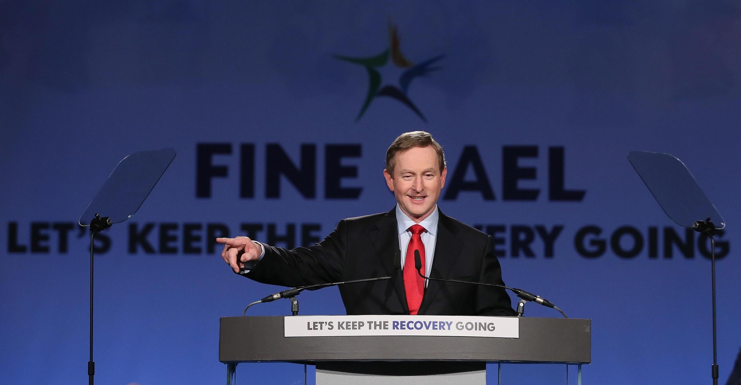 Taoiseach Enda Kenny TD addressing his party's Ard Fheis in Dublin