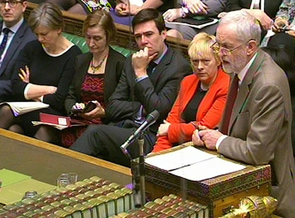 Labour leader Jeremy Corbyn addresses the Commons at Prime Minister's Questions
