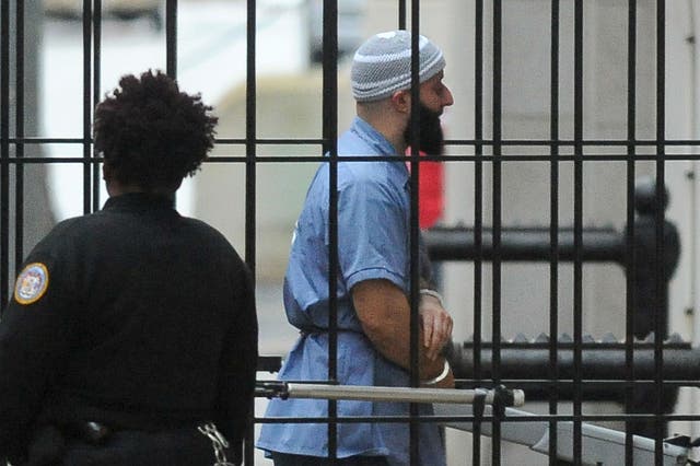 Adnan Syed arrives at court in Baltimore for a hearing