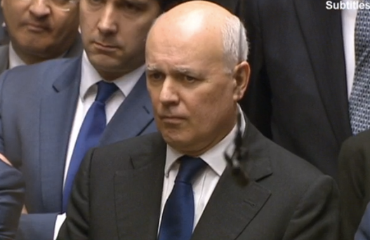 Iain Duncan Smith appeared distressed by the exchange during PMQs