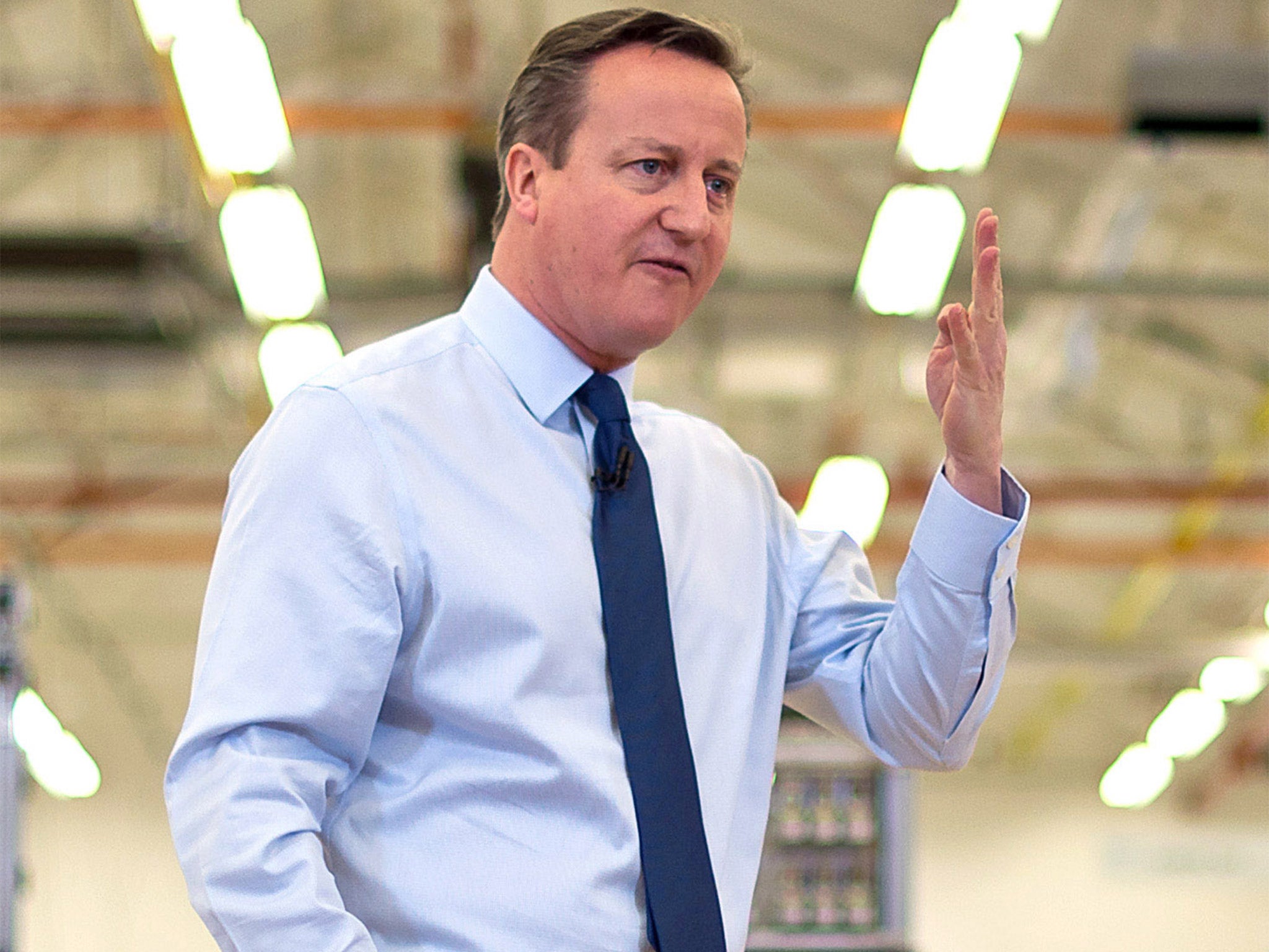 A fired up David Cameron speaking in Chippenham on Tuesday