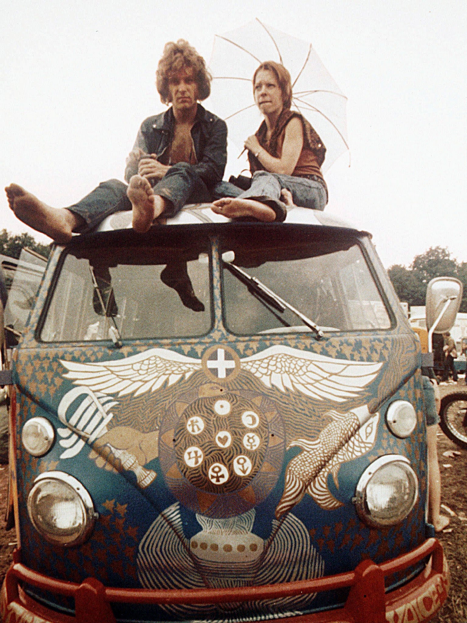 Flower powered: concertgoers at Woodstock in 1969