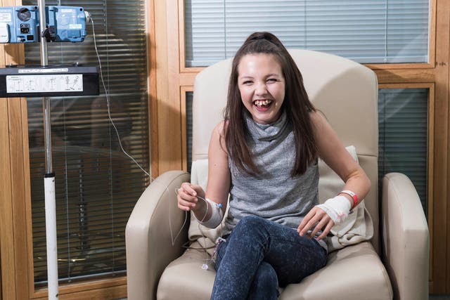 14-year-old Amy Willis, who was admitted to Great Ormond Street Hospital with heart complications.
