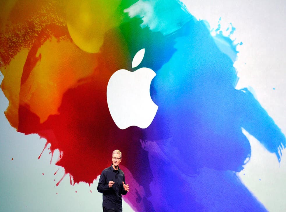 Apple CEO Tim Cook speaks at an event in San Francisco