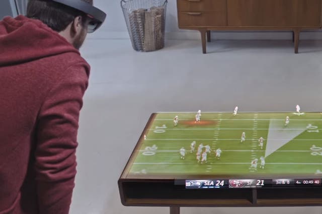 Watching an American football game on your coffee table could one day be possible with the HoloLens, Microsoft believes