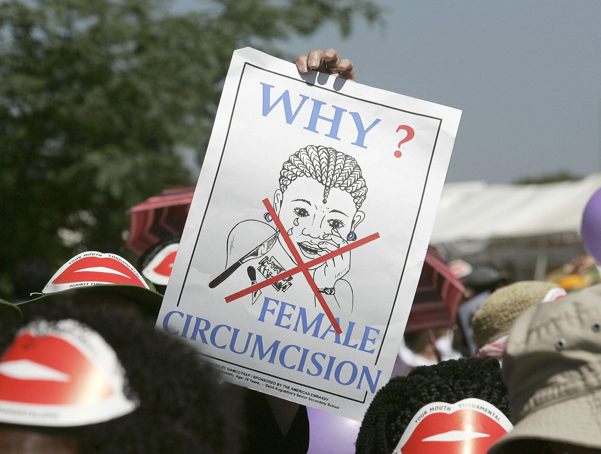 Campaigners at an anti-FGM protest. The practice is rooted in some African countries but has spread in recent years to the US and UK