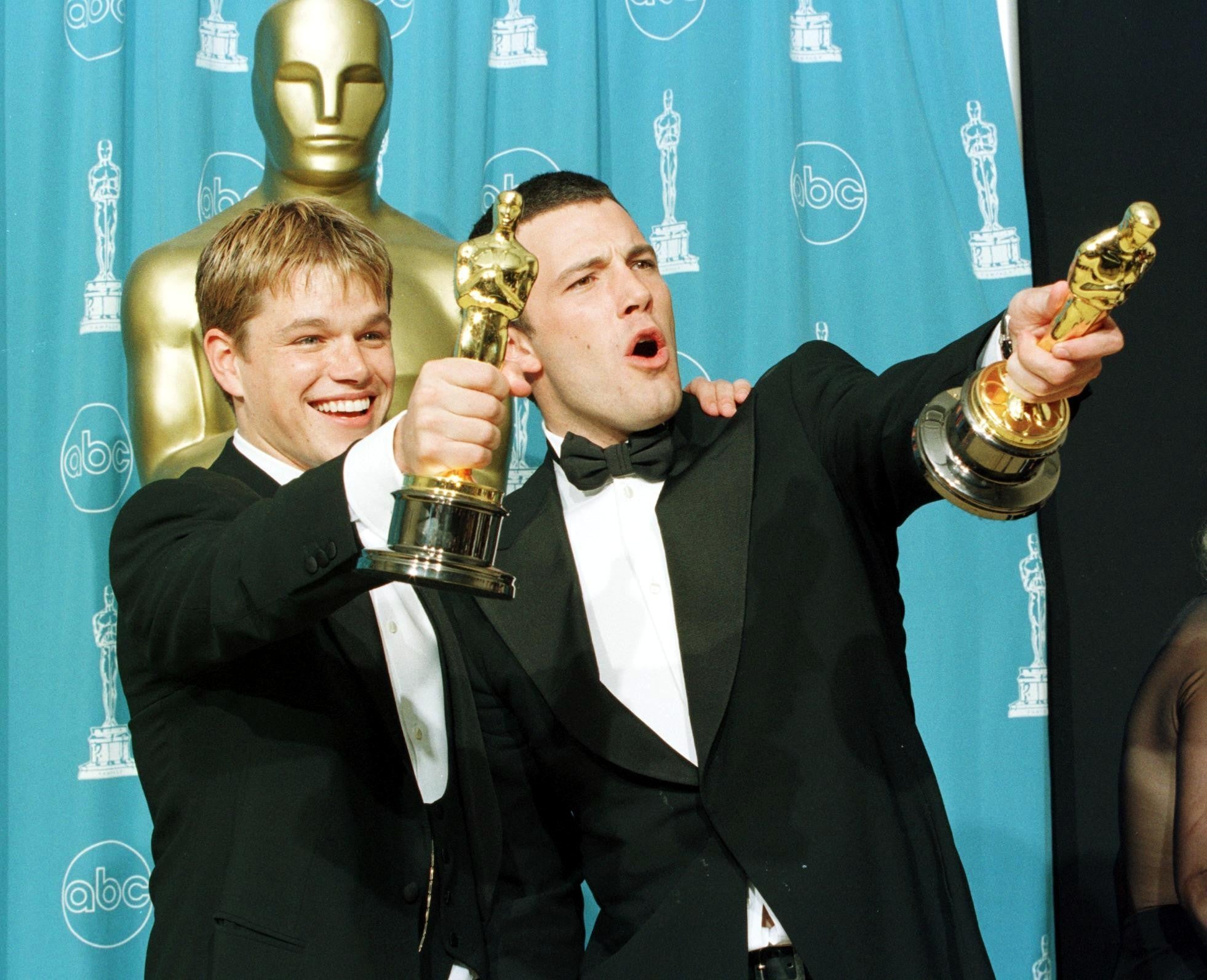 Matt Damon and Ben Affleck winning Oscars for their performances in Good Will Hunting