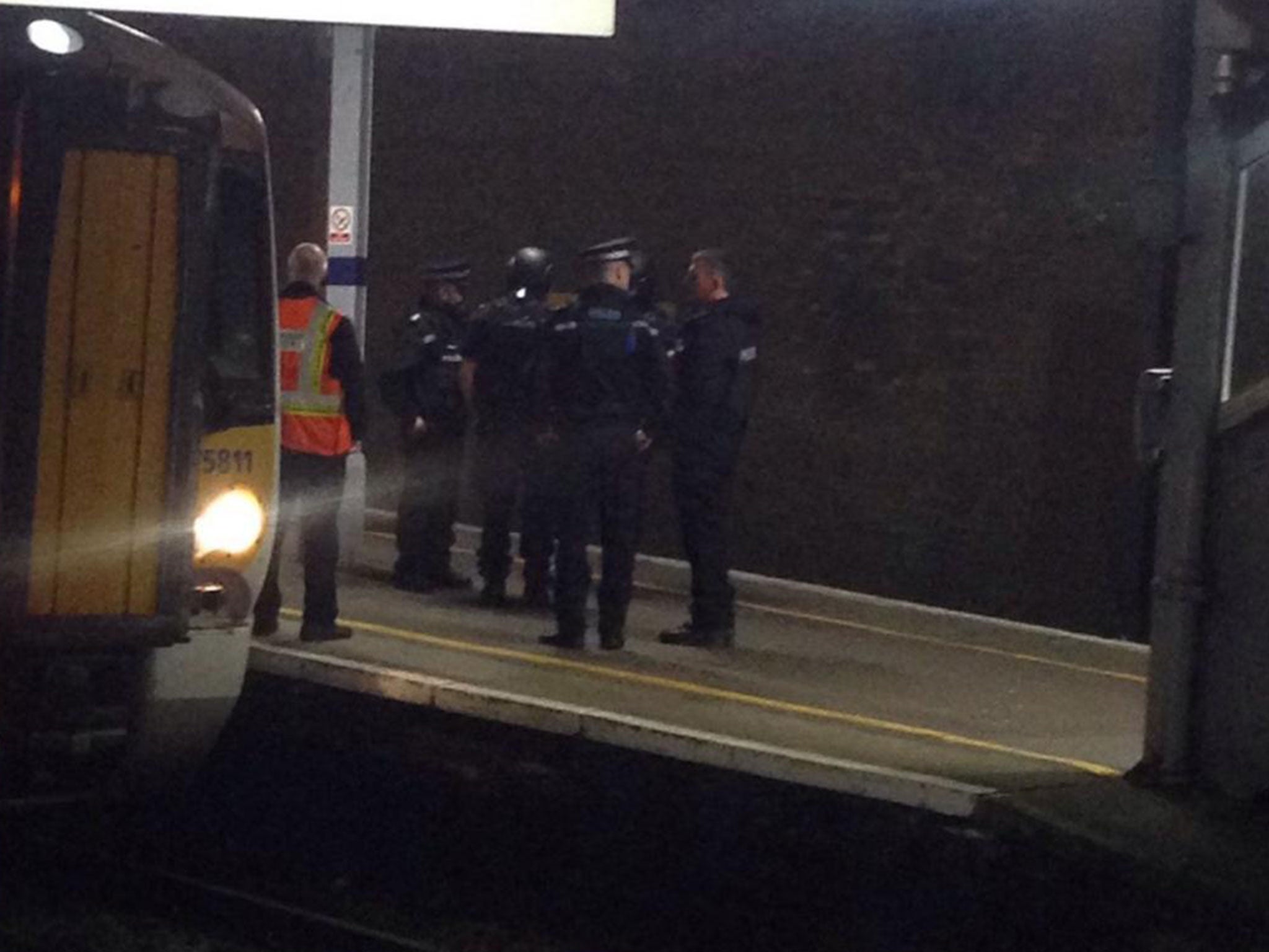 Police at Gillingham railway station on 5 February 2016