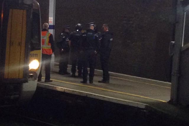 Police at Gillingham railway station on 5 February 2016