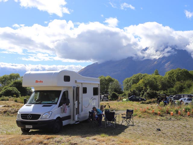The campervan near Queenstown, New Zealand
